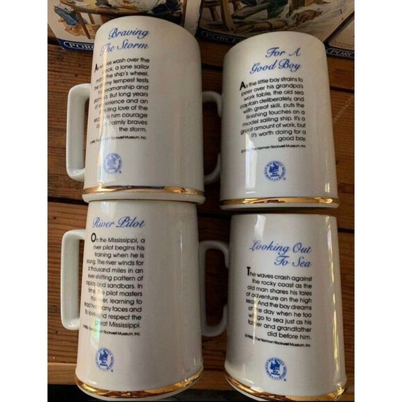 Norman Rockwell coffee cups Seafarers Collection Long John Silver's Porcelain Ta - Picture 6 of 10
